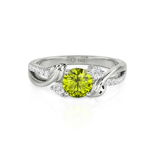 Jeulia Amore Twisted Leaf Custom Three Stone Engagement Ring
