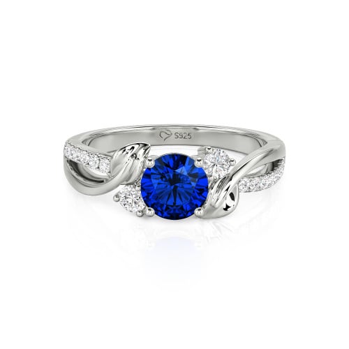 Jeulia Amore Twisted Leaf Custom Three Stone Engagement Ring
