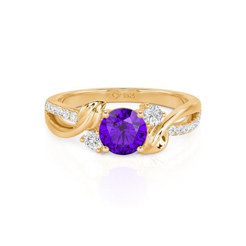 Jeulia Amore Twisted Leaf Custom Three Stone Engagement Ring