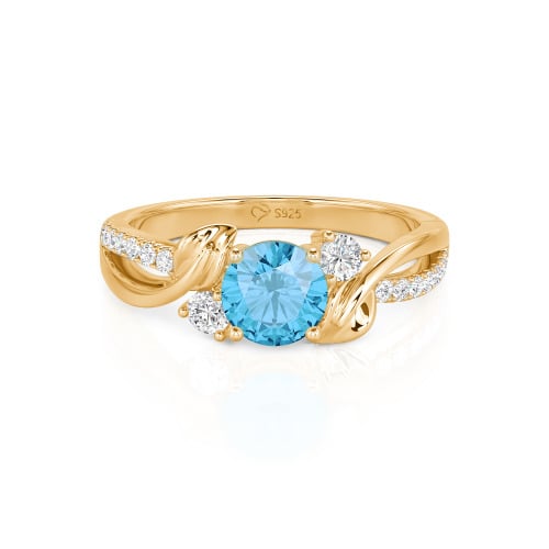 Jeulia Amore Twisted Leaf Custom Three Stone Engagement Ring