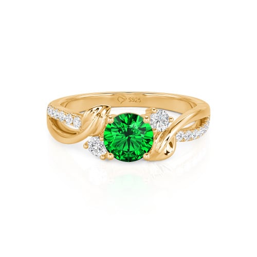 Jeulia Amore Twisted Leaf Custom Three Stone Engagement Ring