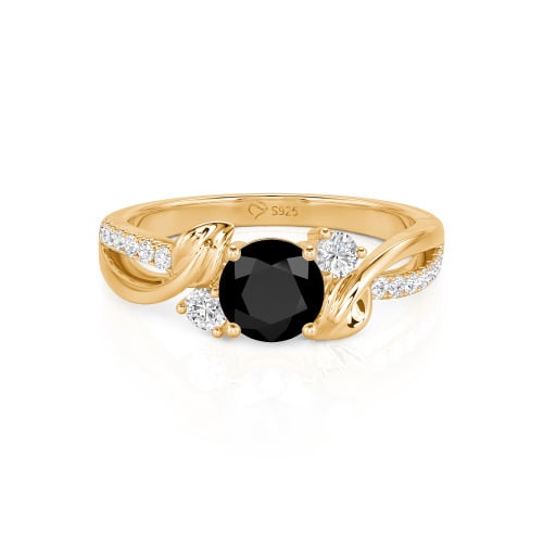 Jeulia Amore Twisted Leaf Custom Three Stone Engagement Ring