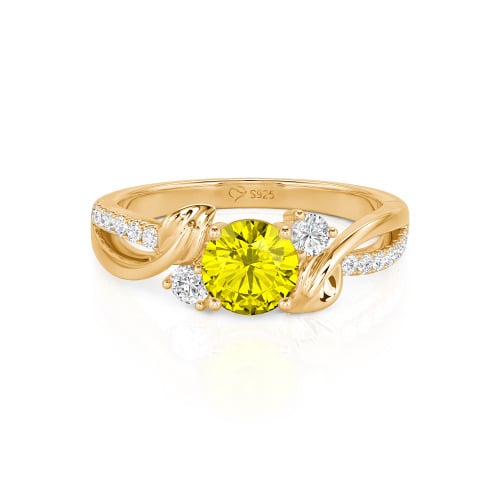 Jeulia Amore Twisted Leaf Custom Three Stone Engagement Ring