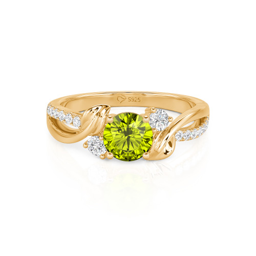 Jeulia Amore Twisted Leaf Custom Three Stone Engagement Ring