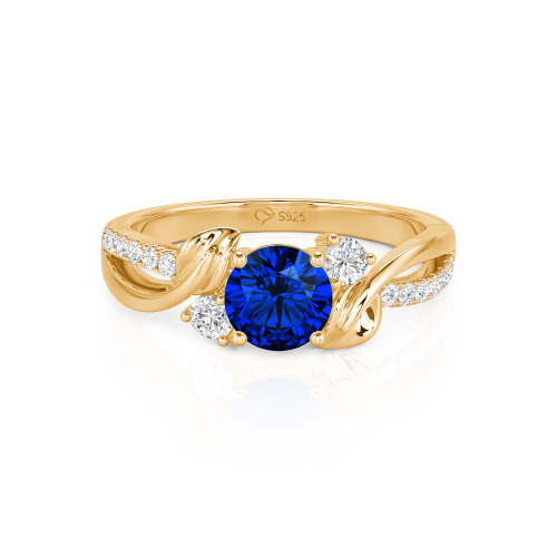 Jeulia Amore Twisted Leaf Custom Three Stone Engagement Ring