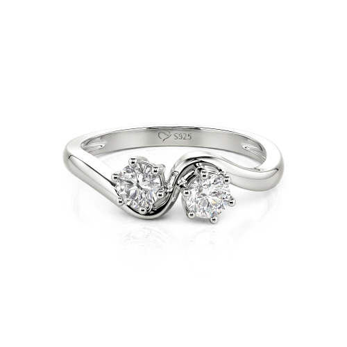 Jeulia Toi et Moi Custom Two Stone Round Cut Engagement Ring
