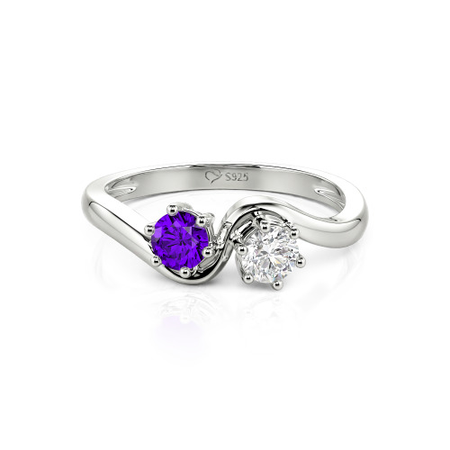 Jeulia Toi et Moi Custom Two Stone Round Cut Engagement Ring