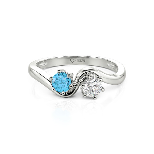 Jeulia Toi et Moi Custom Two Stone Round Cut Engagement Ring