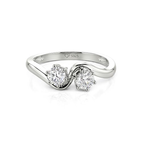 Jeulia Toi et Moi Custom Two Stone Round Cut Engagement Ring