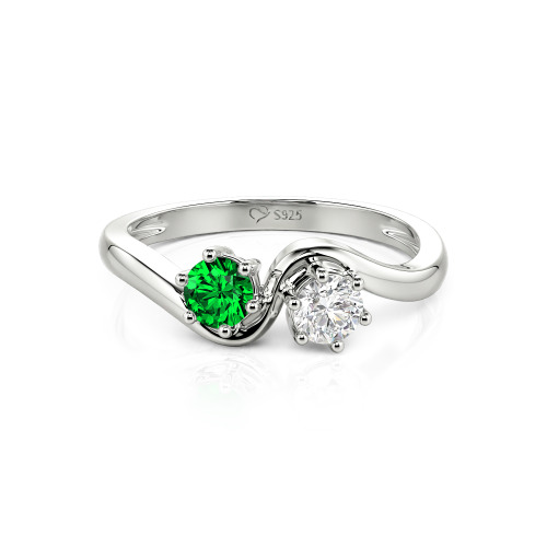 Jeulia Toi et Moi Custom Two Stone Round Cut Engagement Ring