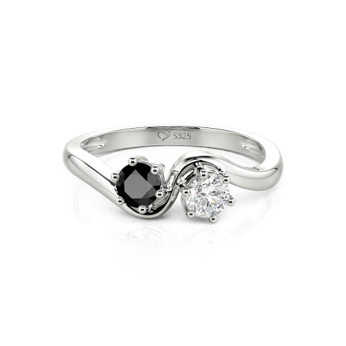 Jeulia Toi et Moi Custom Two Stone Round Cut Engagement Ring