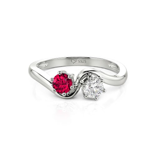 Jeulia Toi et Moi Custom Two Stone Round Cut Engagement Ring