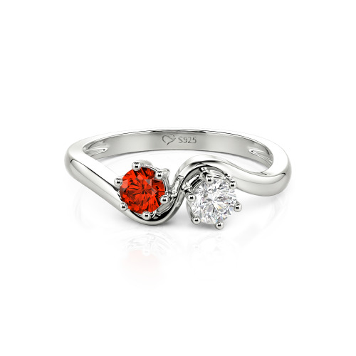 Jeulia Toi et Moi Custom Two Stone Round Cut Engagement Ring