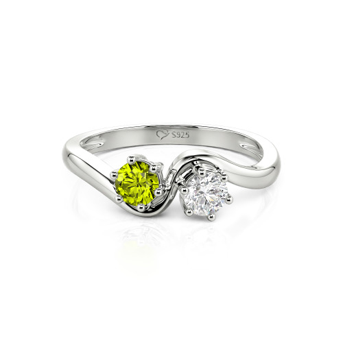 Jeulia Toi et Moi Custom Two Stone Round Cut Engagement Ring