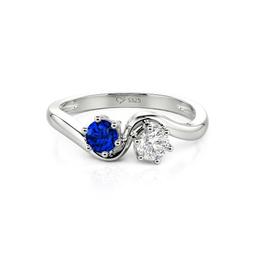 Jeulia Toi et Moi Custom Two Stone Round Cut Engagement Ring