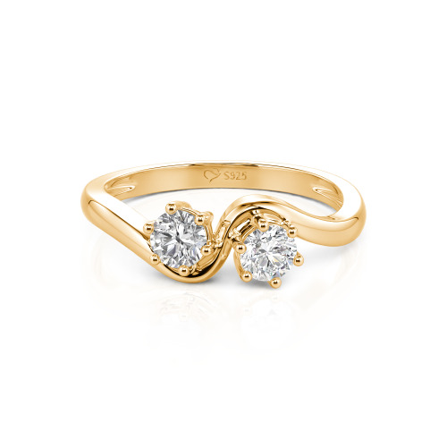Jeulia Toi et Moi Custom Two Stone Round Cut Engagement Ring