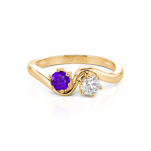 Jeulia Toi et Moi Custom Two Stone Round Cut Engagement Ring