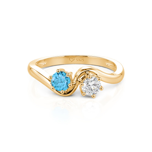 Jeulia Toi et Moi Custom Two Stone Round Cut Engagement Ring