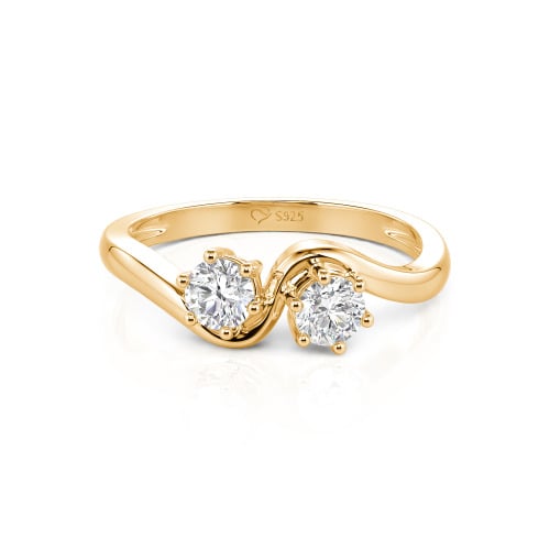Jeulia Toi et Moi Custom Two Stone Round Cut Engagement Ring