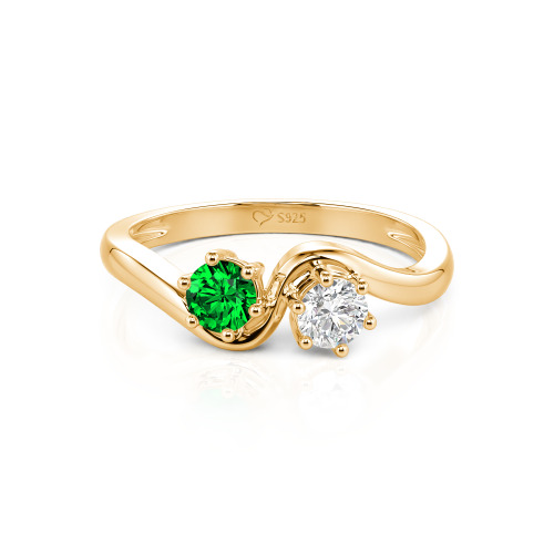 Jeulia Toi et Moi Custom Two Stone Round Cut Engagement Ring
