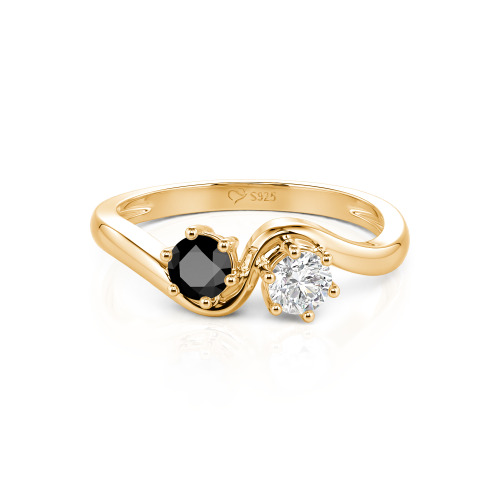 Jeulia Toi et Moi Custom Two Stone Round Cut Engagement Ring