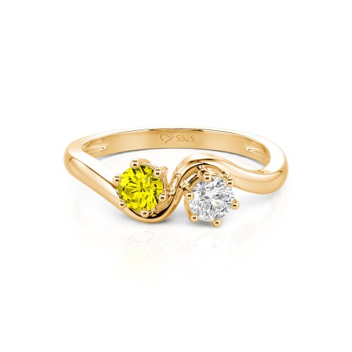 Jeulia Toi et Moi Custom Two Stone Round Cut Engagement Ring