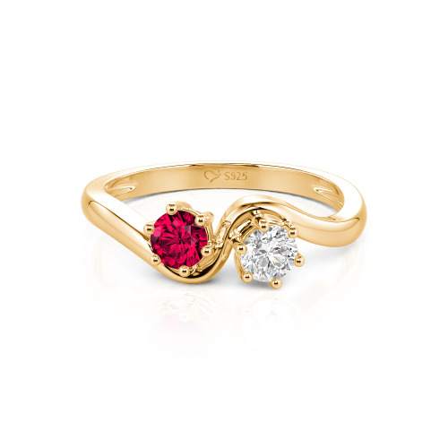 Jeulia Toi et Moi Custom Two Stone Round Cut Engagement Ring