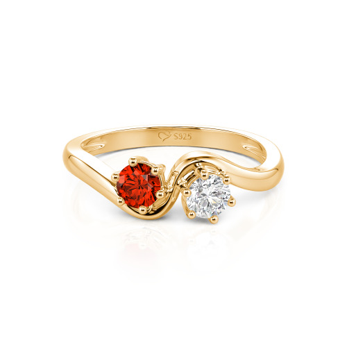 Jeulia Toi et Moi Custom Two Stone Round Cut Engagement Ring