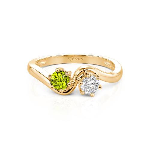 Jeulia Toi et Moi Custom Two Stone Round Cut Engagement Ring