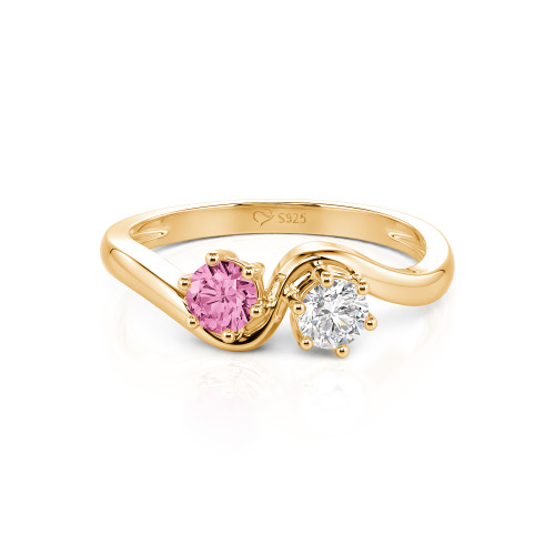 Jeulia Toi et Moi Custom Two Stone Round Cut Engagement Ring