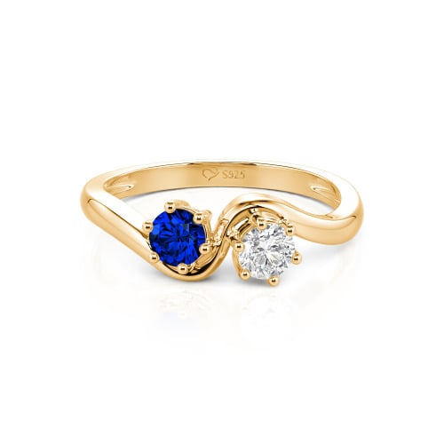 Jeulia Toi et Moi Custom Two Stone Round Cut Engagement Ring