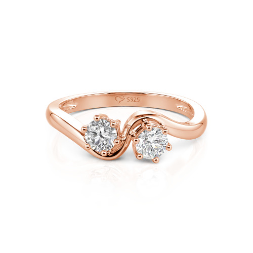 Jeulia Toi et Moi Custom Two Stone Round Cut Engagement Ring