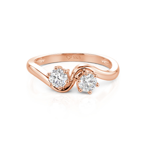 Jeulia Toi et Moi Custom Two Stone Round Cut Engagement Ring