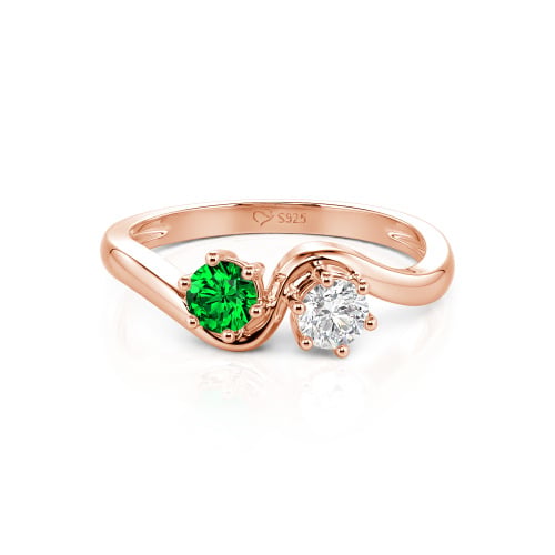 Jeulia Toi et Moi Custom Two Stone Round Cut Engagement Ring