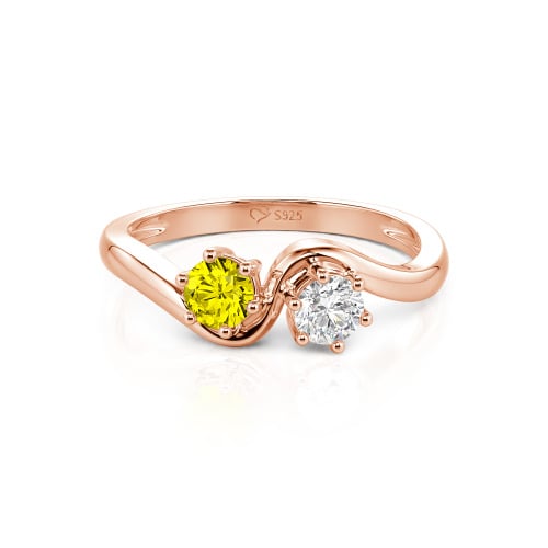 Jeulia Toi et Moi Custom Two Stone Round Cut Engagement Ring