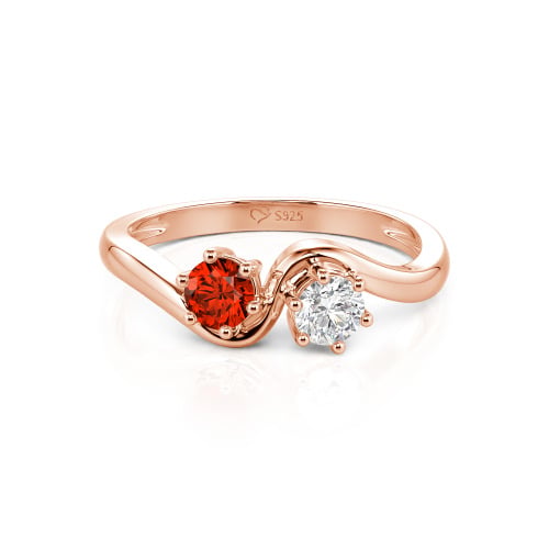 Jeulia Toi et Moi Custom Two Stone Round Cut Engagement Ring