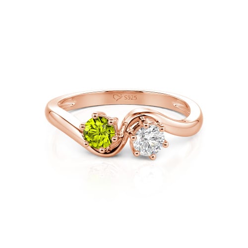 Jeulia Toi et Moi Custom Two Stone Round Cut Engagement Ring