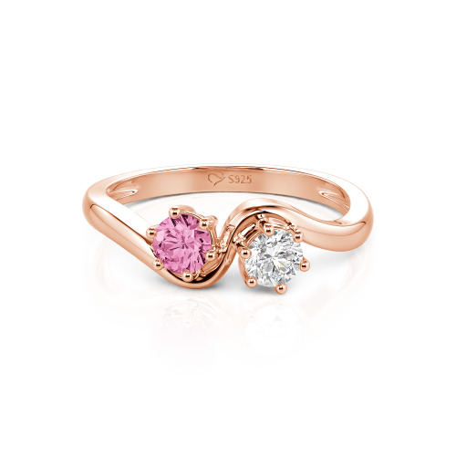 Jeulia Toi et Moi Custom Two Stone Round Cut Engagement Ring
