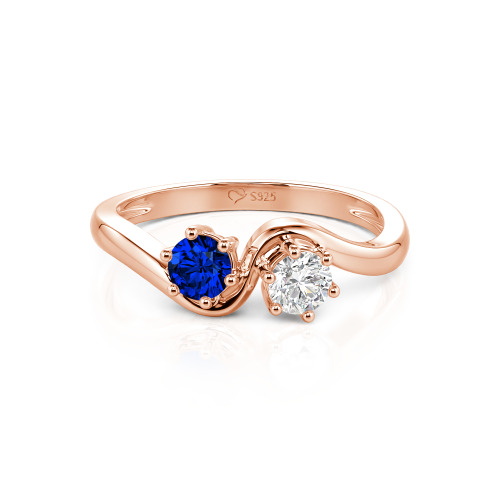 Jeulia Toi et Moi Custom Two Stone Round Cut Engagement Ring