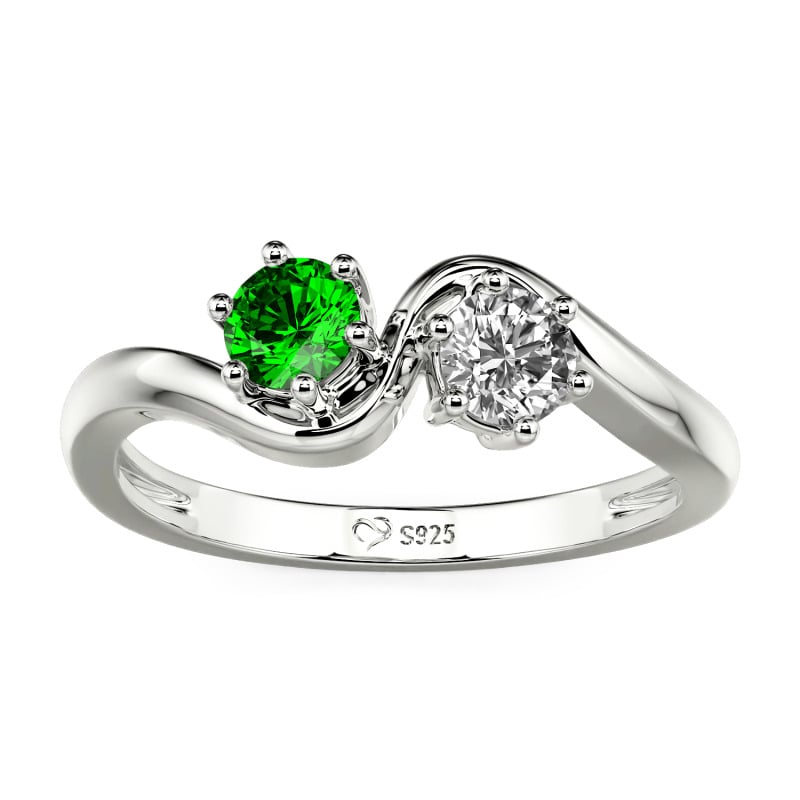 Jeulia Toi et Moi Custom Two Stone Round Cut Engagement Ring