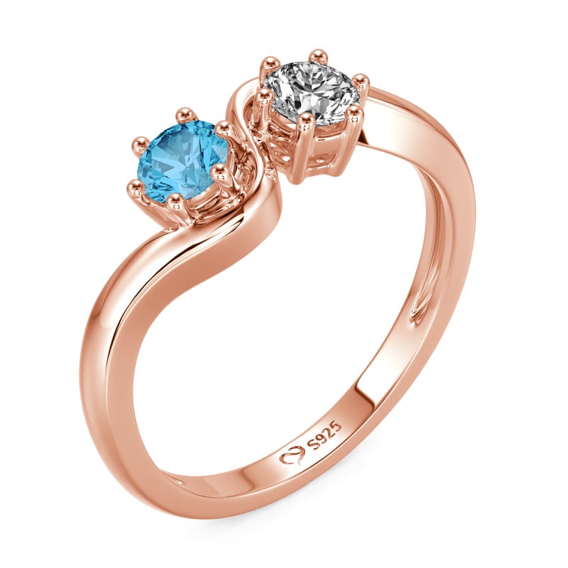 Jeulia Toi et Moi Anello di Fidanzamento Personalizzato con Due