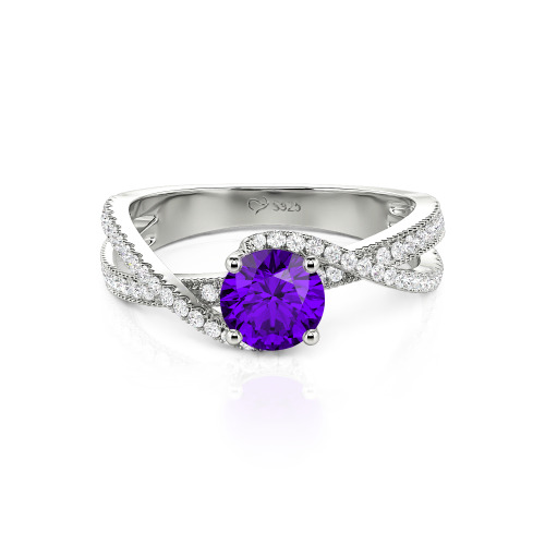 Jeulia Ribbon Twist Two Tone Custom Round Engagement Ring