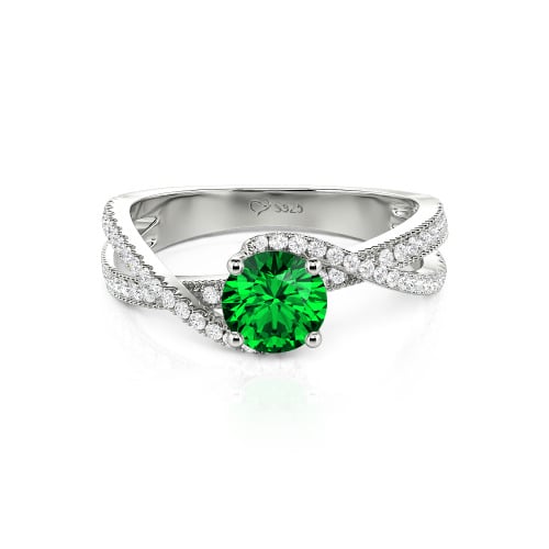 Jeulia Ribbon Twist Two Tone Custom Round Engagement Ring