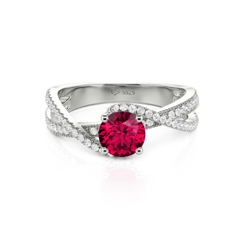 Jeulia Ribbon Twist Two Tone Custom Round Engagement Ring