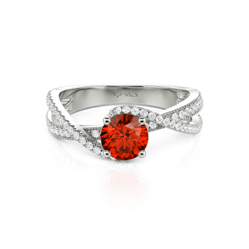 Jeulia Ribbon Twist Two Tone Custom Round Engagement Ring