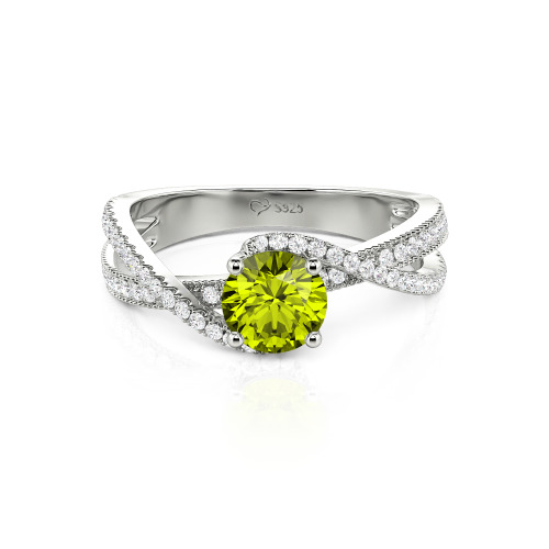 Jeulia Ribbon Twist Two Tone Custom Round Engagement Ring
