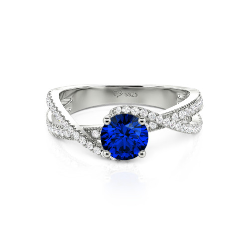 Jeulia Ribbon Twist Two Tone Custom Round Engagement Ring