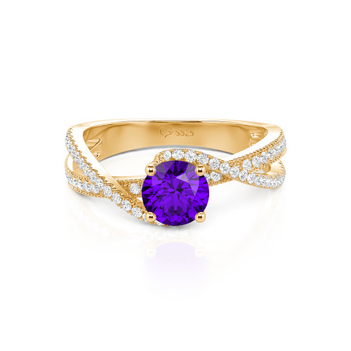 Jeulia Ribbon Twist Two Tone Custom Round Engagement Ring