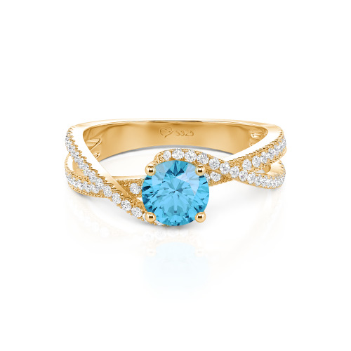 Jeulia Ribbon Twist Two Tone Custom Round Engagement Ring