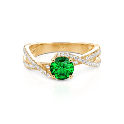 Jeulia Ribbon Twist Two Tone Custom Round Engagement Ring